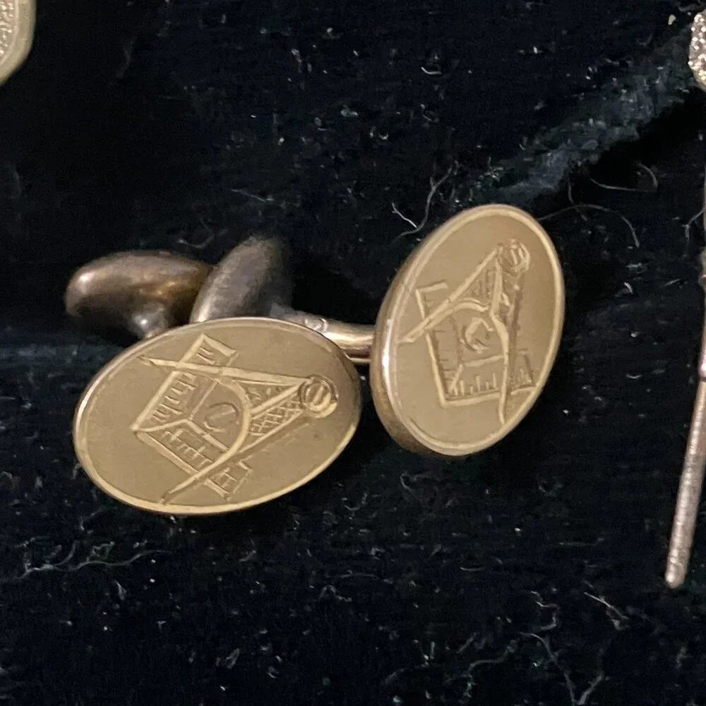 Antique & Vintage Masonic Shriner Jewelry Lot Cufflinks Stick Pin 32 Odd Fellows